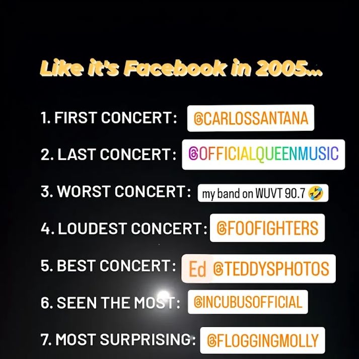 2005 facebook lists throwback